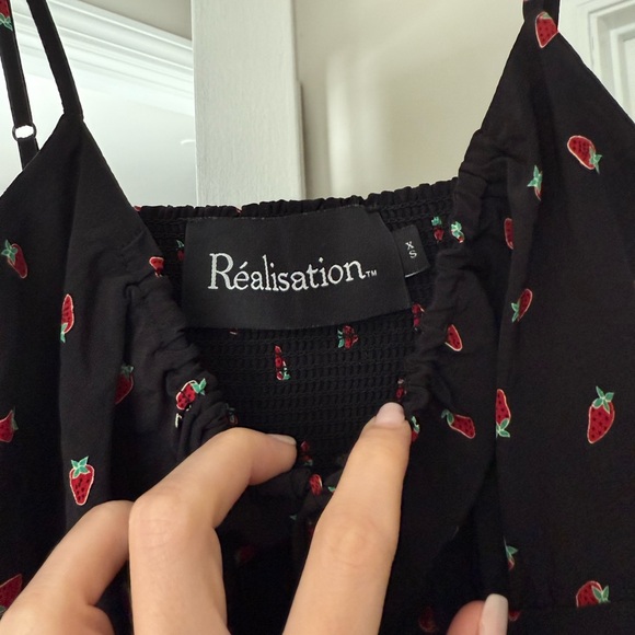 Realisation Strawberry Black Mini Dress - Picture 2 of 3